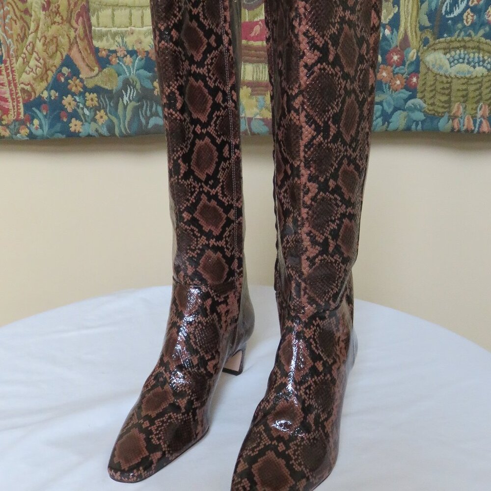 Antonio Melani snake print leather boots 9M NWT
